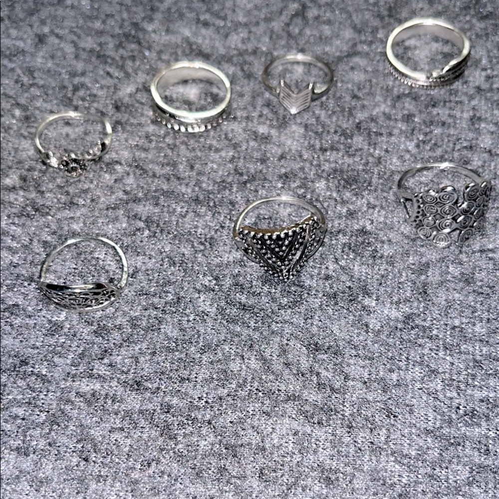 Elegant Silver Ring Set